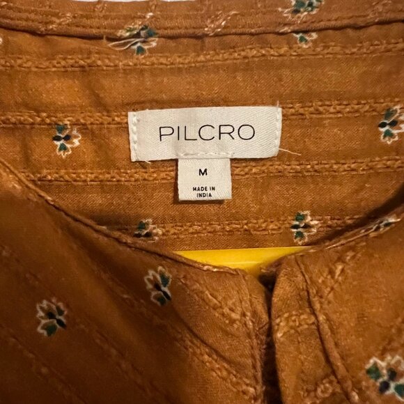 Pilcro Mustard Blouse with Subtle Embroidery - Picture 7 of 7
